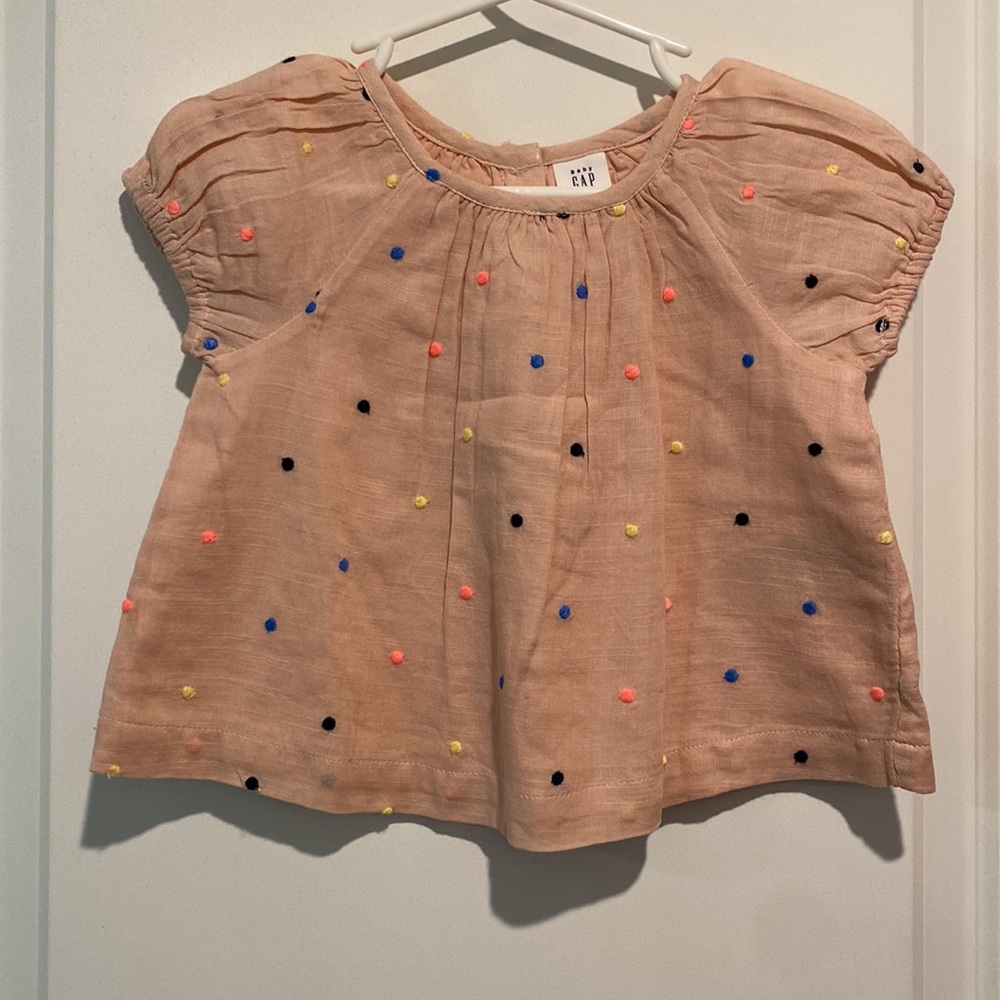 Baby Gap Embroidered Polka Dot Top